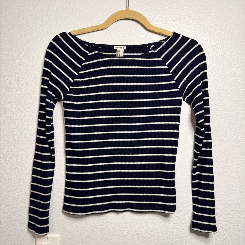 Striped long sleeved top